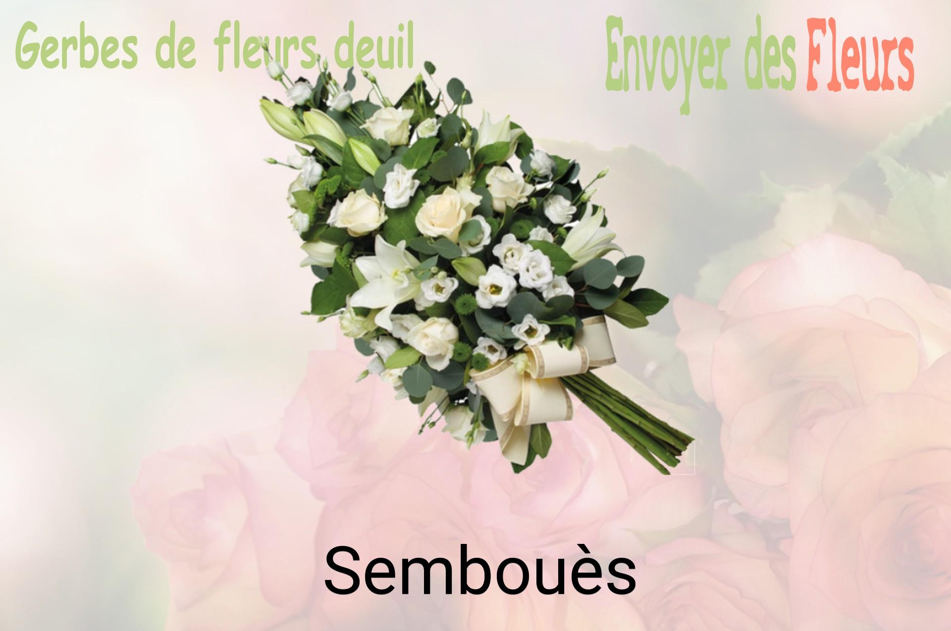 Gerbe de fleurs de deuil livrée à Sembouès